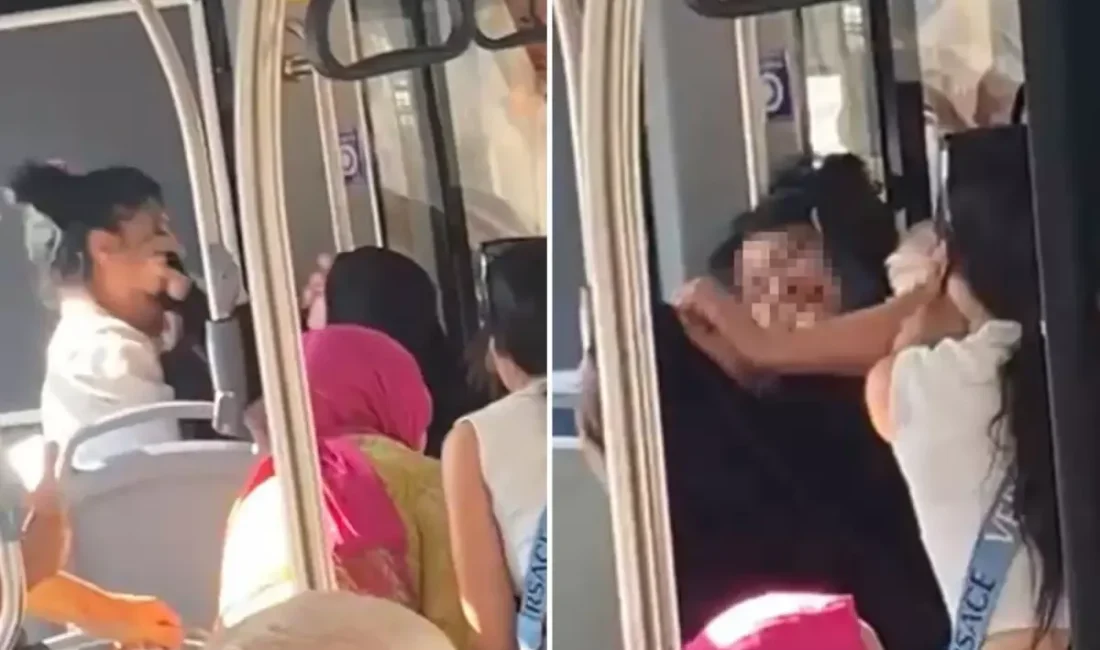 Denizli’de halk otobüsünde, 2 yaşındaki kızıyla yolculuk yapan çarşaflı kadın,