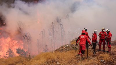 Bursa'nın Orhaneli ve Harmancık ilçeleri arasındaki orman yangını 5. gününde