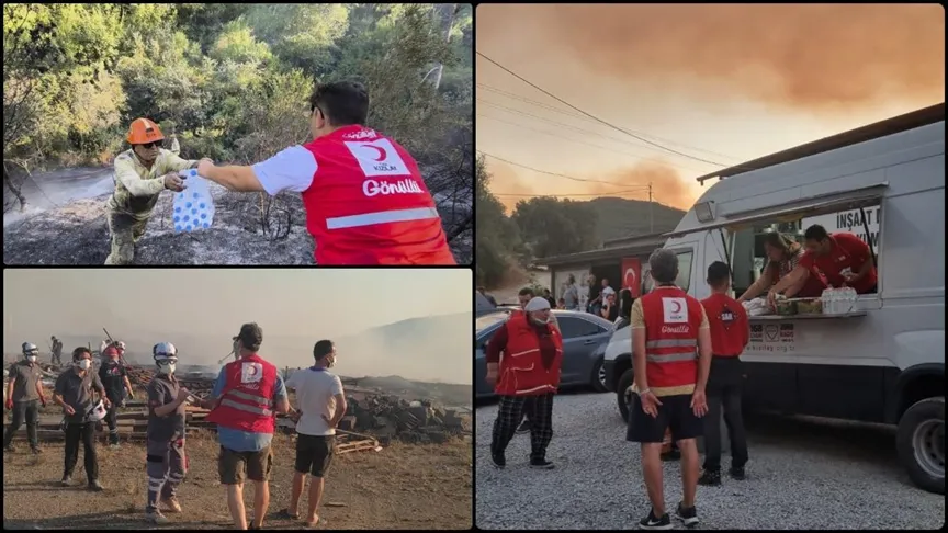 Türk Kızılay, Türkiye’nin çeşitli illerinde meydana gelen orman yangınlarına müdahale