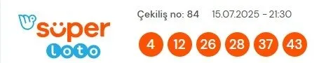 15 Temmuz Süper Loto Sonuçları Açıklandı! Kazandıran Numaralar Belli Oldu