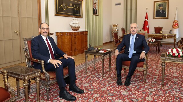 MİT Başkanı İbrahim Kalın, TBMM Başkanı Numan Kurtulmuş’la Terörsüz Türkiye