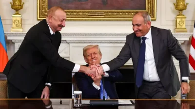 ABD Başkanı Donald Trump, Azerbaycan Cumhurbaşkanı İlham Aliyev ve Ermenistan