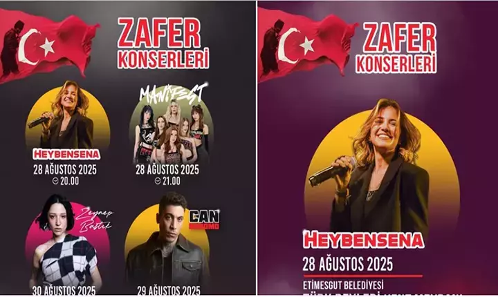 30 Ağustos Zafer Bayramı 2025 kapsamında Zeynep Bastık, Can Bonomo,