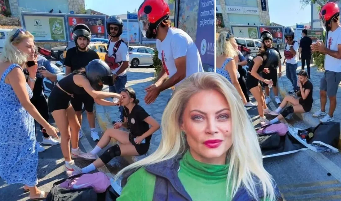 Ünlü sunucu Seray Sever, Bodrum'da motosikletli gençlere çarptı. Kaza anı,