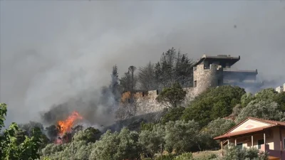 Yunanistan genelinde etkili olan orman yangınları, yerleşim alanlarına sıçrayarak büyük