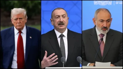 Törene Azerbaycan Cumhurbaşkanı İlham Aliyev ve Ermenistan Başbakanı Nikol Paşinyan