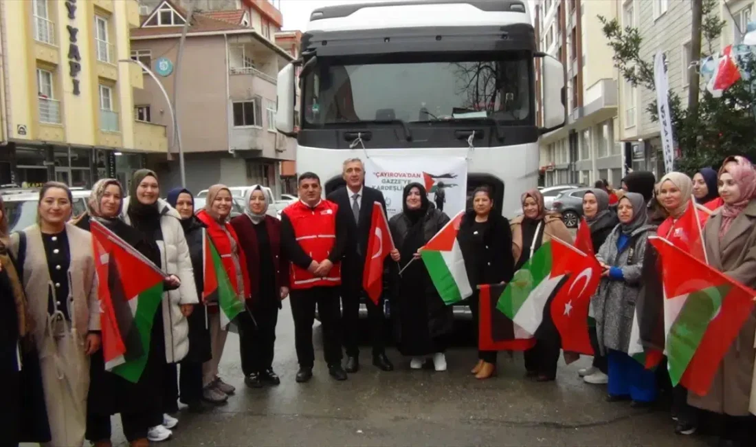 Kocaeli’nin Çayırova ilçesinde Gazze’ye ulaştırılmak üzere gıda malzemeleriyle hazırlanan 2