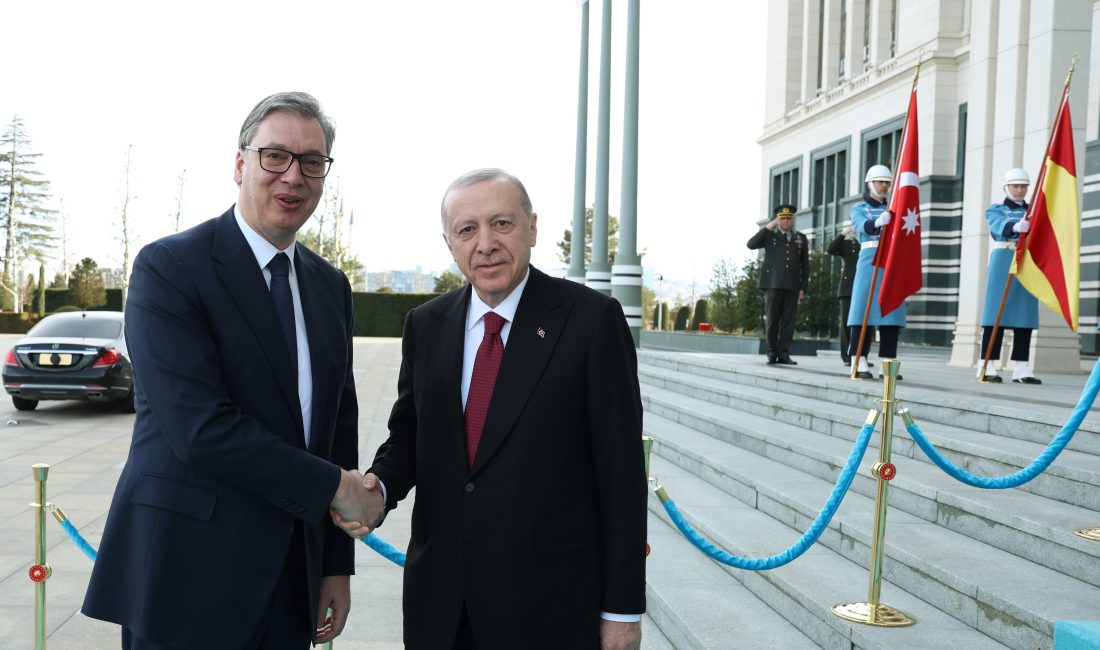 Cumhurbaşkanı Recep Tayyip Erdoğan, Sırbistan Cumhurbaşkanı Aleksandar Vucic’i Beştepe’de resmi