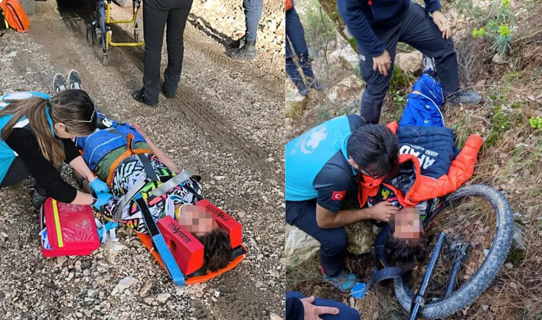 Antalya’da dağlık arazide pedal çevirdiği sırada direksiyon hakimiyetini kaybeden genç,