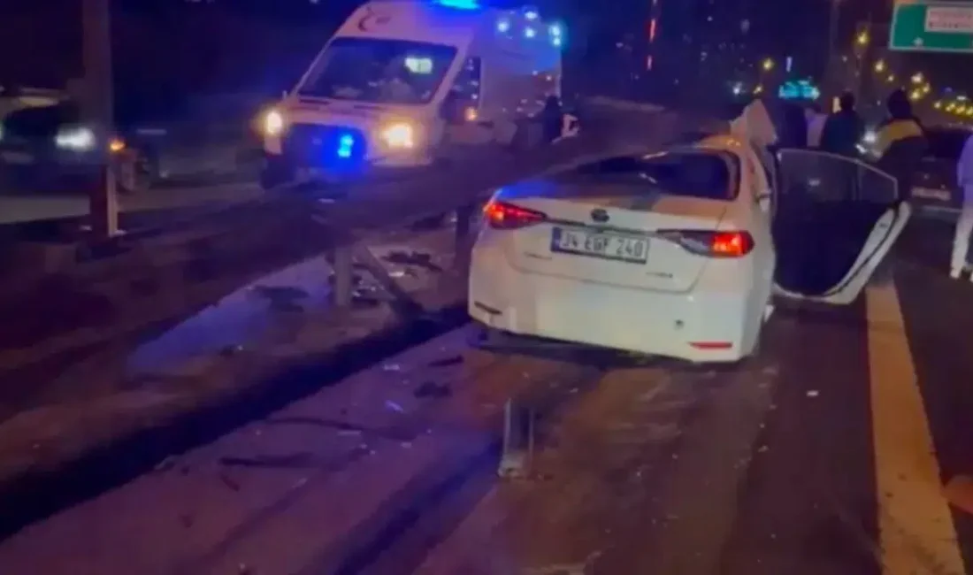 Ataşehir TEM Otoyolu’nda seyir halindeki iki otomobilin çarpışması sonucu meydana