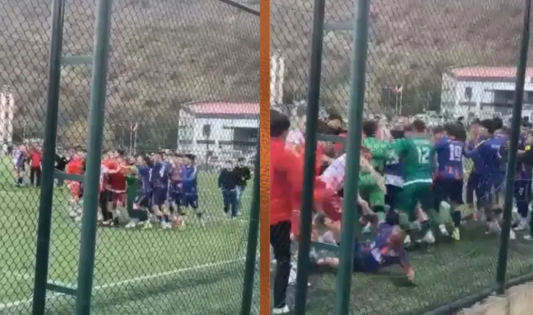 Tokat’ta oynanan Bölgesel Amatör Lig müsabakasında saha bir anda savaş