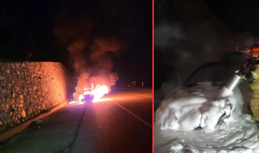 Bursa’nın Mudanya ilçesinde seyir halindeyken bir anda motor kısmından alevler