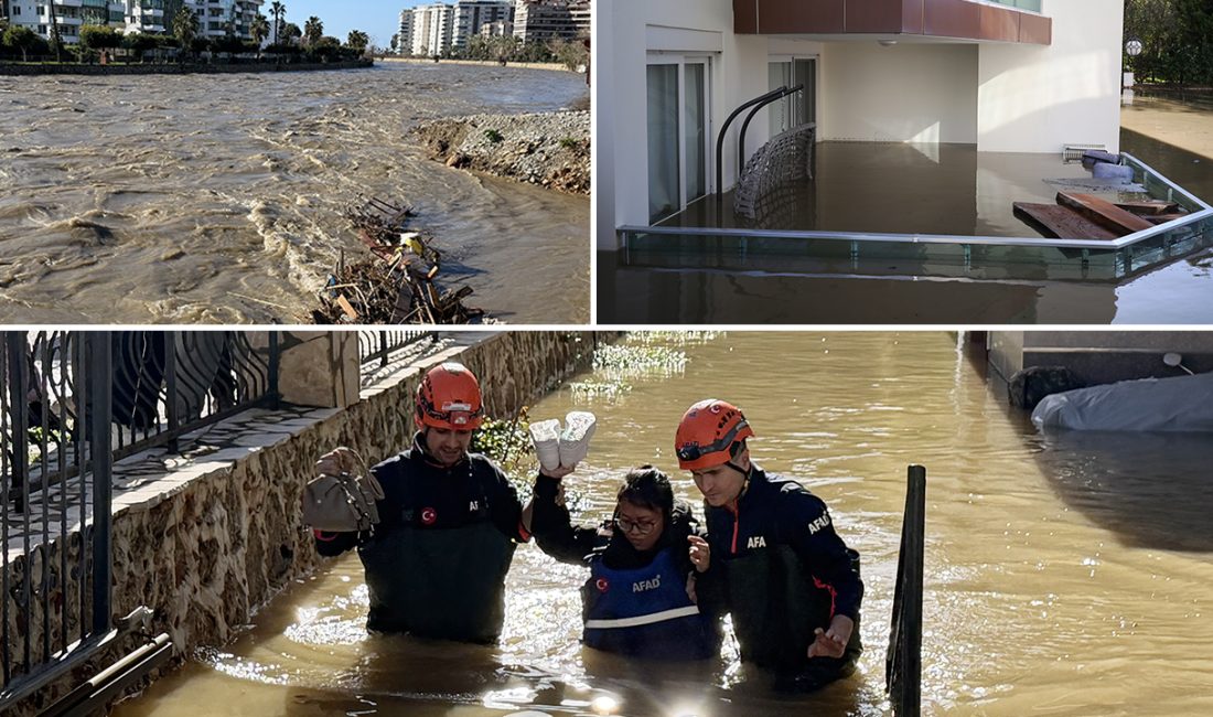Antalya’nın Alanya ilçesinde etkili olan şiddetli sağanak yağışın ardından Dim