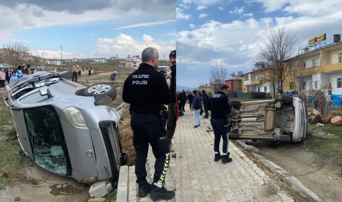 Elazığ’ın Karakoçan ilçesinde seyir halindeki hafif ticari aracın kontrolden çıkarak