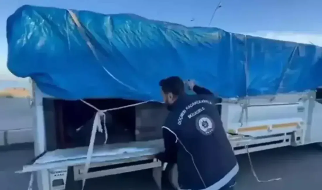 Hatay’ın İskenderun ilçesinde polisin şüphe üzerine durdurduğu bir kamyonetin kasasındaki