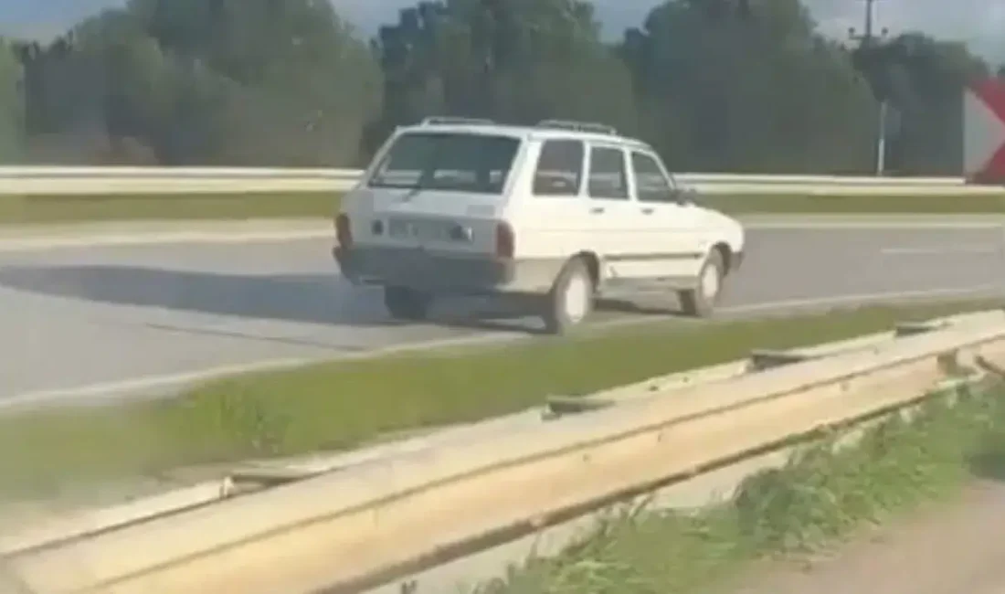 Bursa’da akan trafiğin ortasında ters şeride girerek kilometrelerce yol kateden
