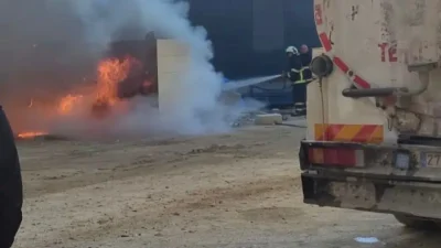 Hatay’ın Antakya ilçesinde faaliyet gösteren bir şantiye alanında aniden yükselen