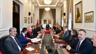 Trabzon Valisi Tahir Şahin başkanlığında bir araya gelen üst düzey