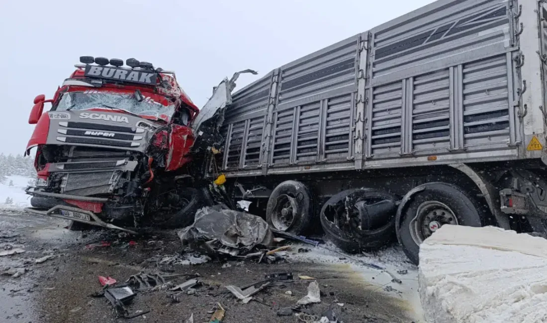 Sivas’ın Yıldızeli ilçesinde sabah saatlerinde meydana gelen ve iki tırın