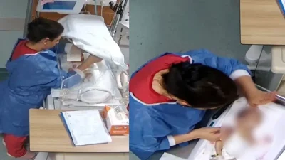 Kahramanmaraş’ta üniversite hastanesinin yenidoğan bakım ünitesinde tedavi gören minik bir