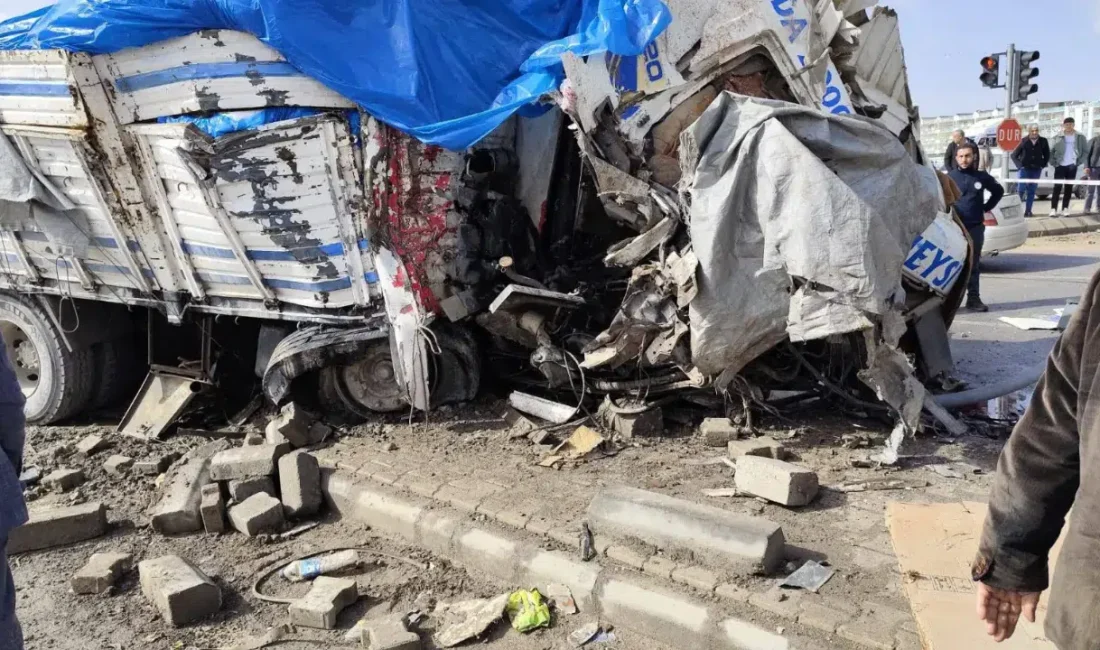 Şanlıurfa’nın Eyyübiye ilçesinde freninin patladığı iddia edilen bir kamyonun adeta