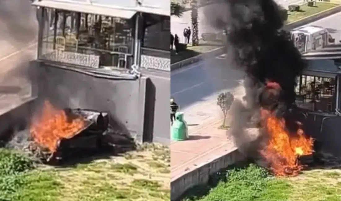 Mersin’in Yenişehir ilçesinde kontrolden çıkan bir otomobilin iş yeri duvarına