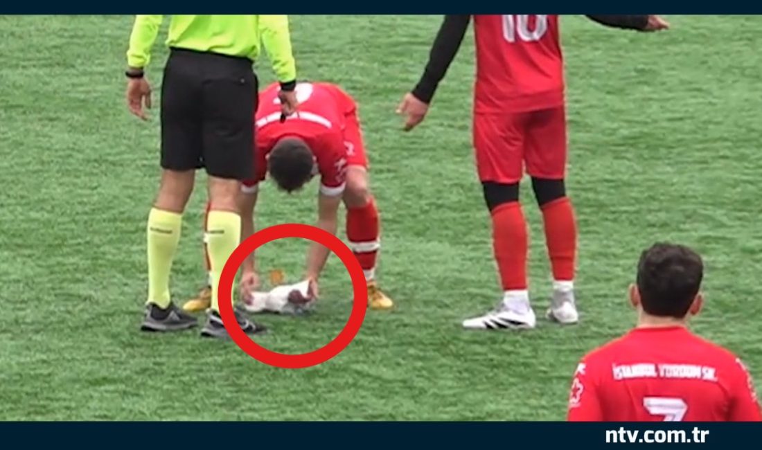 İstanbul’da oynanan amatör lig müsabakasında sahalarda ender görülen bir olay