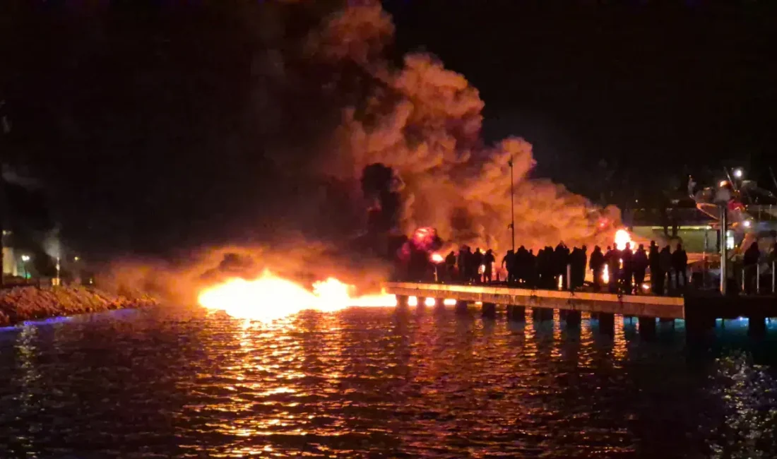 Muğla’nın tatil cenneti Bodrum’da bir marinada başlayan yangın kısa sürede