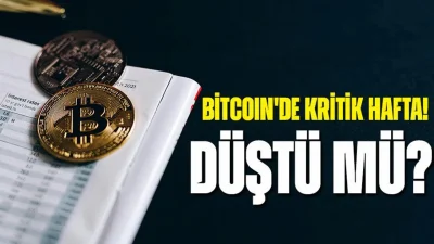 Kripto para piyasasının lideri Bitcoin’in haftayı sert bir düşüşle kapatması