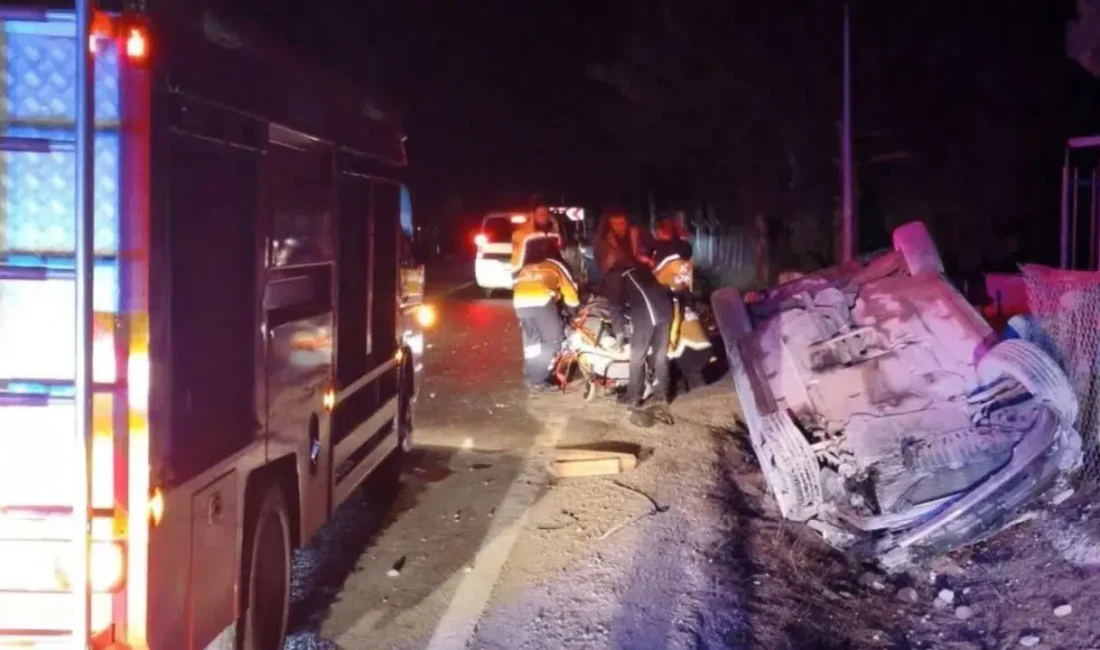 Edirne’nin Keşan ilçesinde kontrolden çıkarak takla atan otomobilde büyük bir