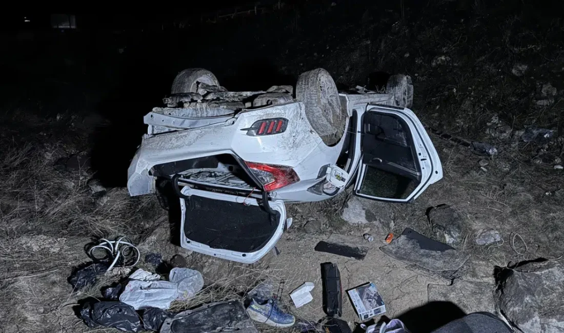 Nevşehir’de kontrolden çıkan bir otomobilin şarampole devrilmesi sonucu meydana gelen