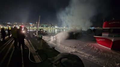 İstanbul’un Şile ilçesinde limanda demirli halde bulunan özel bir yatta