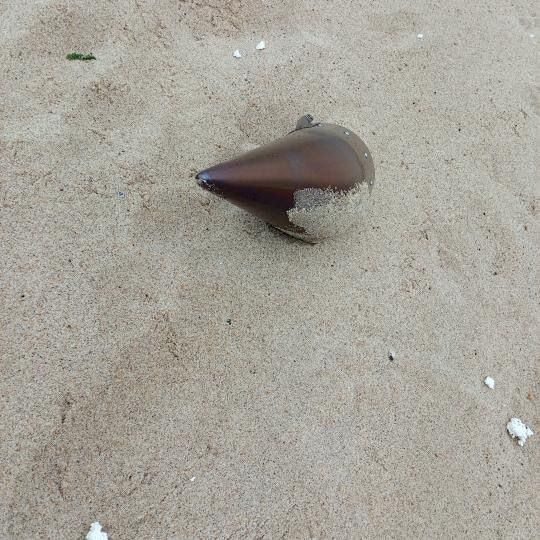 İstanbul’un Çatalca ilçesinde denizde sürüklenerek karaya vuran bir füze başlığı