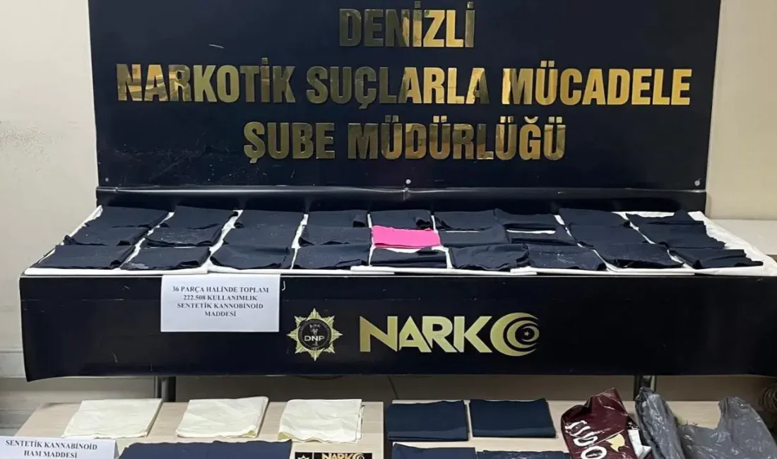 Denizli İl Emniyet Müdürlüğü ekiplerinin titiz çalışmaları sonucunda düzenlenen uyuşturucu