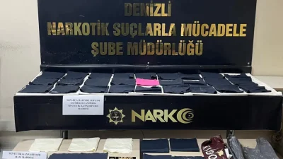 Denizli İl Emniyet Müdürlüğü ekiplerinin titiz çalışmaları sonucunda düzenlenen uyuşturucu
