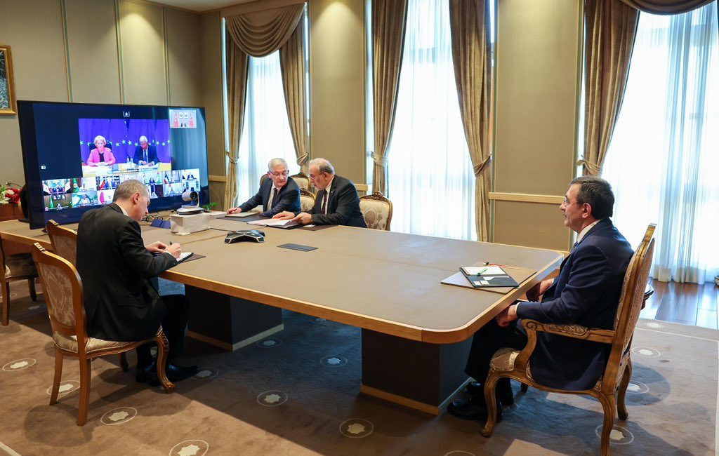 Cumhurbaşkanı Yardımcısı Cevdet Yılmaz, Avrupa Birliği liderleri ve bölge temsilcileriyle