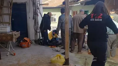 Çorum’un Alaca ilçesinde buğday yükleme işlemi sırasında meydana gelen korkunç