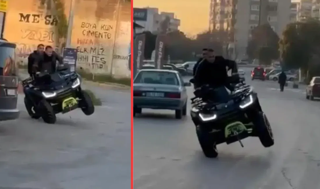 İzmir’in Bornova ilçesinde ATV aracıyla trafiği birbirine katan ve drift