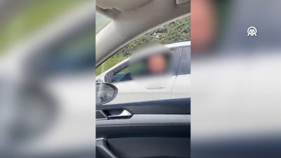 Maltepe’de trafikte seyir halindeyken başka bir araç sürücüsüyle tartışan ve