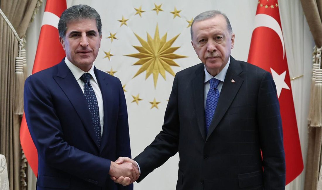 Cumhurbaşkanı Recep Tayyip Erdoğan ile IKBY Başkanı Nechirvan Barzani arasında