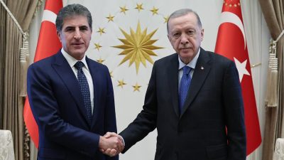 Cumhurbaşkanı Recep Tayyip Erdoğan ile IKBY Başkanı Nechirvan Barzani arasında