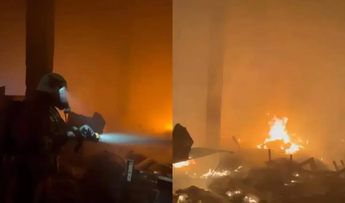 Kahramanmaraş’ta tekstil sektörünün kalbi olan çırçır fabrikalarından birinde çıkan yangın