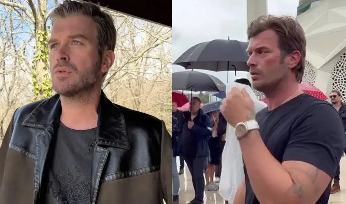 Bayram sabahı ibadetini yerine getirmek için camiye giden Kıvanç Tatlıtuğ,