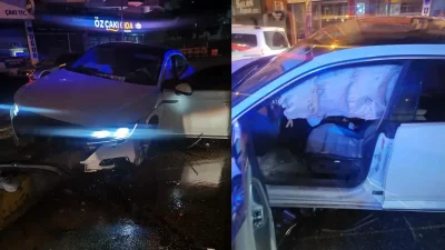 Mardin’in Kızıltepe ilçesinde sürücüsünün direksiyon hakimiyetini kaybetmesiyle kontrolden çıkan otomobilin