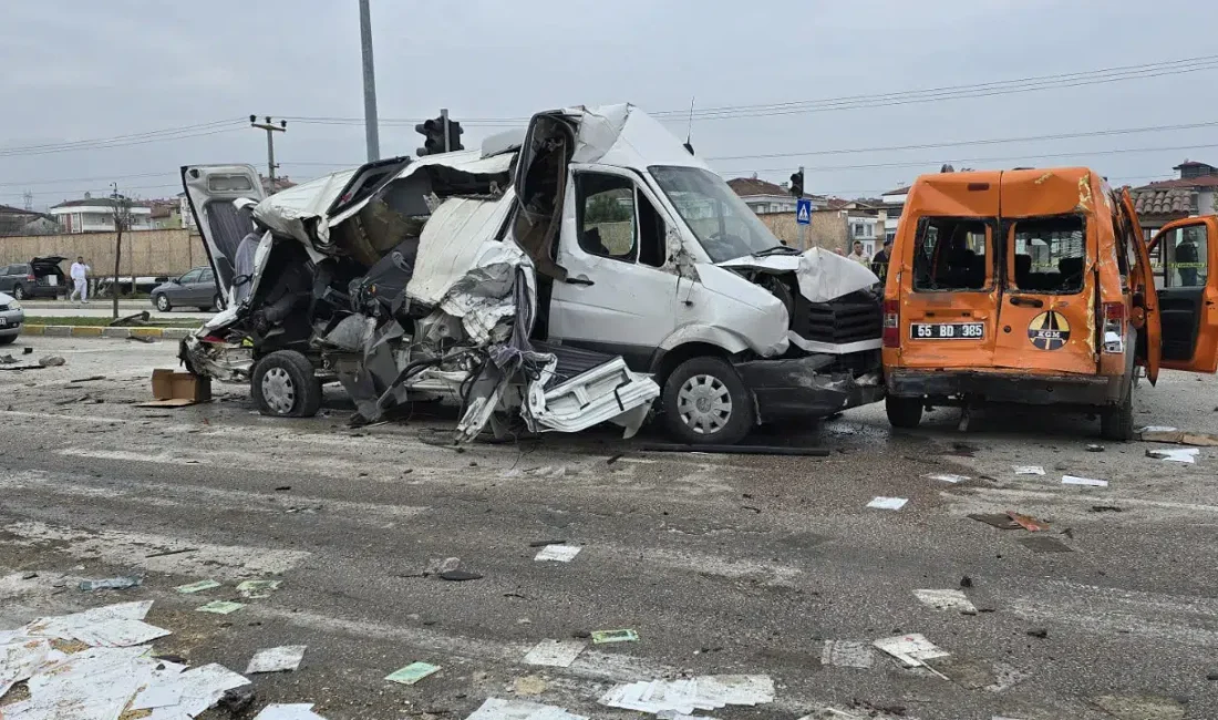 Samsun’un Vezirköprü ilçesinde sabah saatlerinde freni patlayan bir tır, aralarında