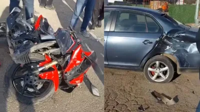 Şanlıurfa’nın Siverek ilçesinde otomobil ile motosikletin çarpışması sonucu ağır yaralanan