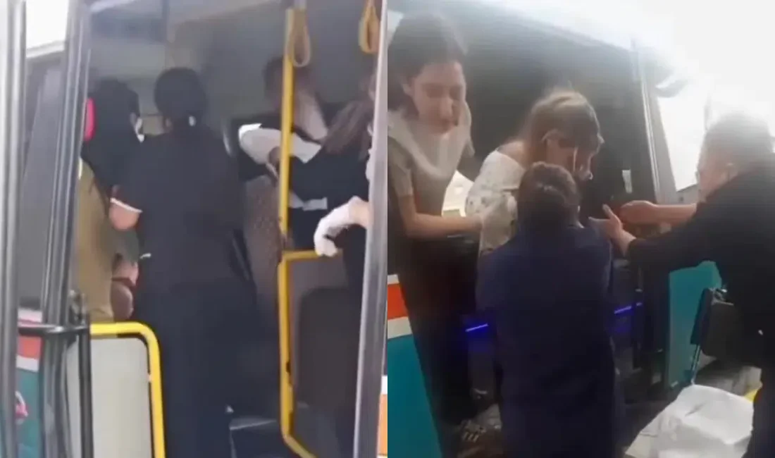 İzmir’de akılalmaz bir olay yaşandı. Seyir halindeki minibüste aniden sancılanan