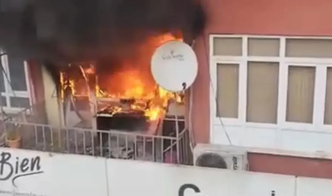 Kocaeli’nin Gölcük ilçesinde sekiz katlı bir binanın birinci katında yükselen