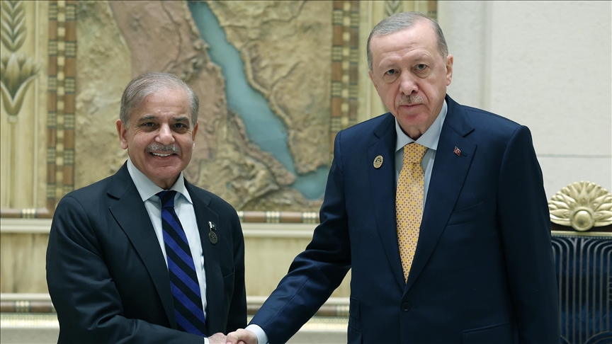 Cumhurbaşkanı Recep Tayyip Erdoğan ile Pakistan Başbakanı Şahbaz Şerif arasında