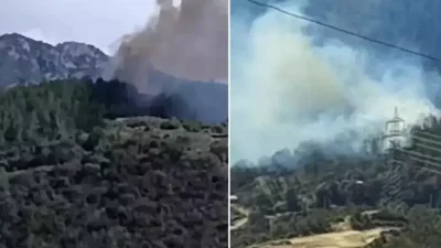 Osmaniye’nin Sumbas ilçesinde ormanlık alanda başlayan yangın rüzgârın da etkisiyle